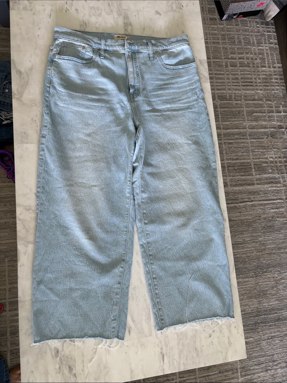 Madewell Light Blue High-Rise Wide Leg Cropped Jeans